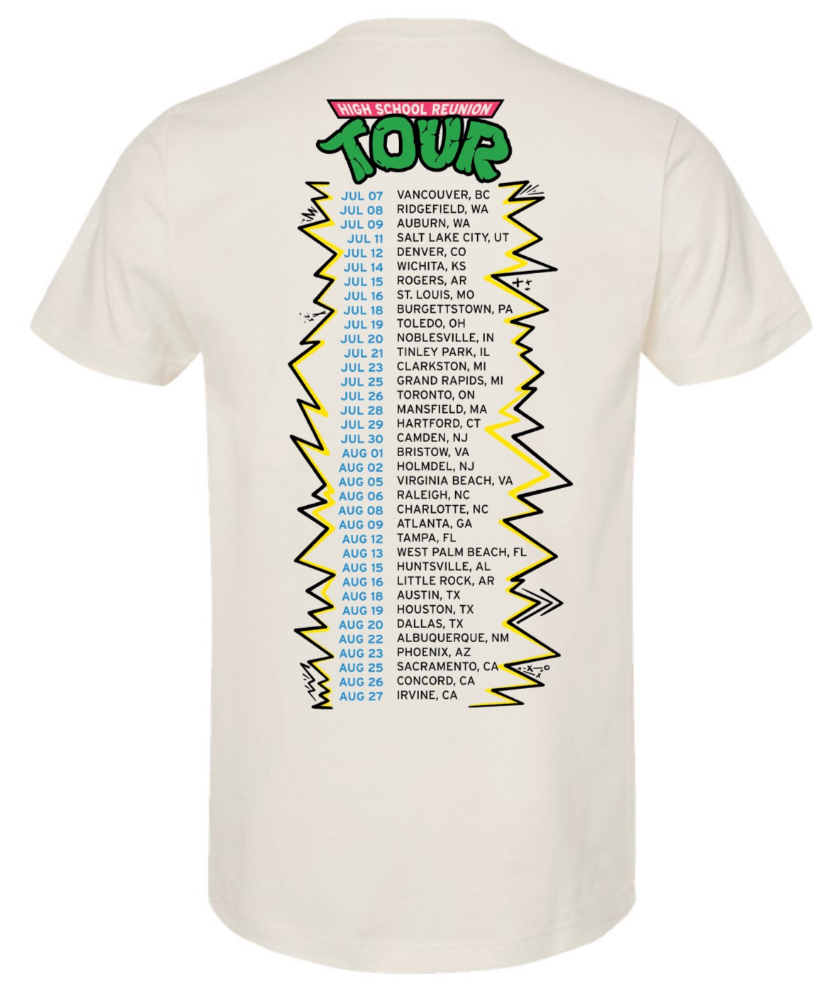 Snoop Dogg's "High School Reunion Tour 2023" T-shirt